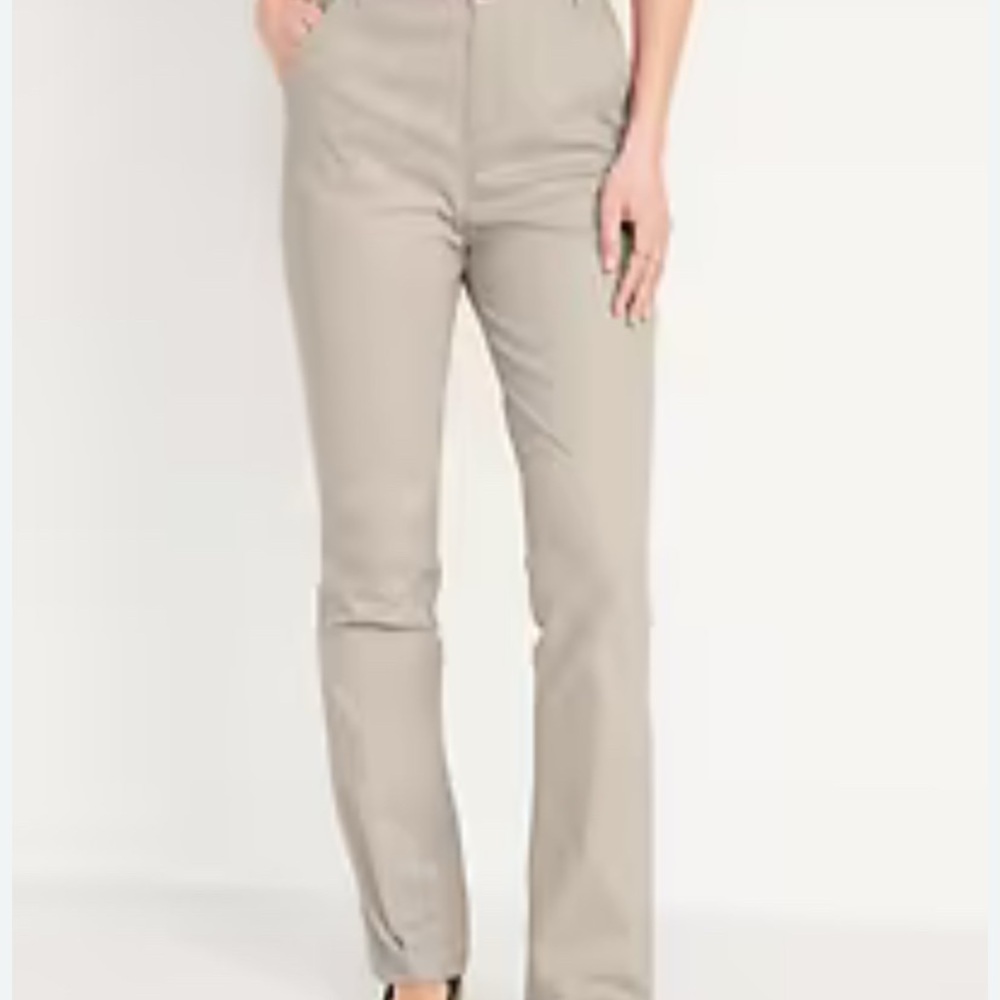 Old Navy Women's Straight Leg Pants in Light Tan